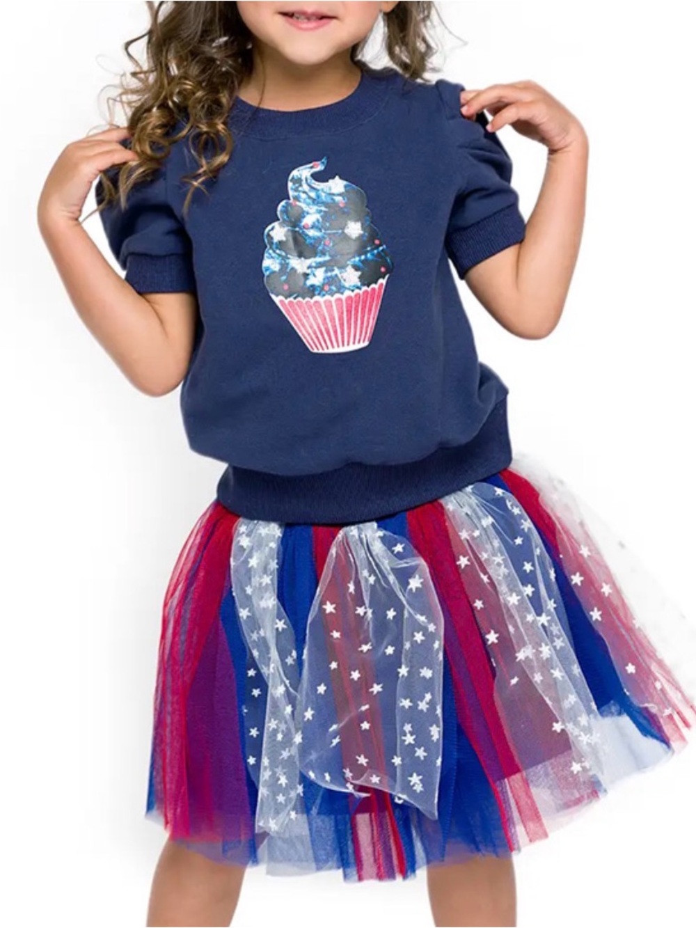 🇺🇸 Truly Me by Sara Sara Patriotic Star set - girls tutu - cupcake - 3T